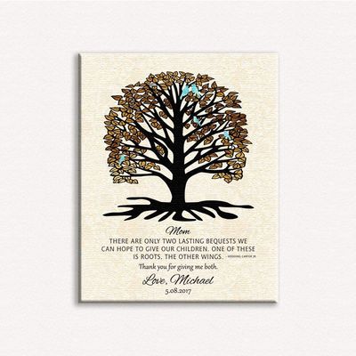 16x20 Custom Canvas A Personalized Gift for Wife, A Thank You Gift for Wife, A Handcrafted Gift with A Heartfelt Message from Husband with Rooted Tree, 1069