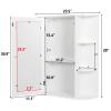Elegant Modern Look Features Multipurpose Wall Mount Cabinet Storage Shelf Bathroom Furniture Storage Media Medicine Wood, Single Door Mirror Shelves Organizer Multi-Function view 2