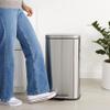 Amazon Basics Smudge Resistant Rectangular Trash Can With Soft-Close Foot Pedal, Brushed Stainless Steel, 30L/7.9 Gal, 13.8x11.8x25 in, Satin Nickel Finish view 2