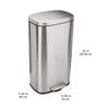 Amazon Basics Smudge Resistant Rectangular Trash Can With Soft-Close Foot Pedal, Brushed Stainless Steel, 30L/7.9 Gal, 13.8x11.8x25 in, Satin Nickel Finish view 3