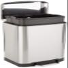 Amazon Basics Rectangular Small Trash Can with Soft-Close Step Pedal, Removable Inner Bucket, Hands-Free, Space-Saving, Smudge Resistant, 20l / 5.3 gallon, Nickel view 1