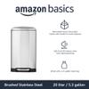 Amazon Basics Rectangular Small Trash Can with Soft-Close Step Pedal, Removable Inner Bucket, Hands-Free, Space-Saving, Smudge Resistant, 20l / 5.3 gallon, Nickel view 2