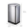 Amazon Basics Rectangular Small Trash Can with Soft-Close Step Pedal, Removable Inner Bucket, Hands-Free, Space-Saving, Smudge Resistant, 20l / 5.3 gallon, Nickel view 4