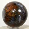 HQRP 2.25" Multicolor Moss Agate Sphere Natural Green Blue Orange Chalcedony Crystal Ball Polished Sparkling Mineral Stone - India + Stand view 3
