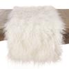 Tablecloth Center Ivory Color 100% Acrylic Faux Mongolian Fur Table Runner, 16"x72" Rectangular - (1 Piece). view 1