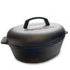 Bayou Classic 6-qt Pre-Seasoned Cast Iron Oval Roaster with Cast Iron Lid view 2