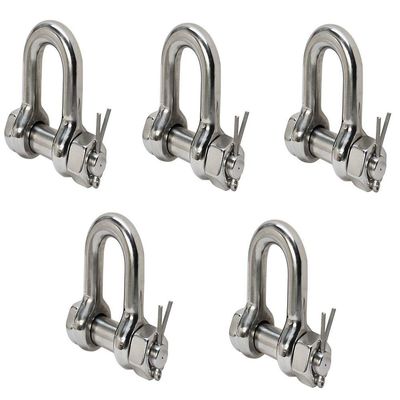 MH GLOBAL Chain Shackle Bolt Pin D Ring Rig Boating 5 Pc Marine Stainless Steel 316