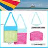 AUONY 2 Pack Seashell Beach Bag, Mesh Beach Bag Kids Shell Bags for Holding Beach Shell,Toys, Swimming Accessories view 4
