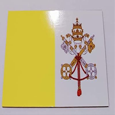SAFIRMES 2 x Vatican Flag Magnet 6 x 3 cm Vatican Fridge Magnet