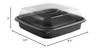 Anchor 4118515 Culinary Squares 2-Piece Microwavable Container, 36oz, Clear/Black, 2.91-Inch,150/CT view 2