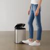 Amazon Basics Smudge Resistant Small Rectangular Step Pedal Trash Can with Soft-Close Lid, Removable Inner Bucket, Brushed Stainless Steel, 12 Liter/3.1 Gallon, Satin Nickel Finish view 2