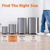 Amazon Basics Smudge Resistant Small Rectangular Step Pedal Trash Can with Soft-Close Lid, Removable Inner Bucket, Brushed Stainless Steel, 12 Liter/3.1 Gallon, Satin Nickel Finish view 4