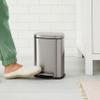 Amazon Basics Smudge Resistant Mini Rectangular Trash Can with Soft-Close Lid, Foot Pedal, Removable Inner Bucket, 5L/1.32 Gal, Brushed Stainless Steel, for Bathroom & Small Space, Satin Nickel Finish view 2
