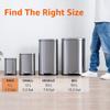 Amazon Basics Smudge Resistant Mini Rectangular Trash Can with Soft-Close Lid, Foot Pedal, Removable Inner Bucket, 5L/1.32 Gal, Brushed Stainless Steel, for Bathroom & Small Space, Satin Nickel Finish view 4