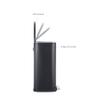 Amazon Basics Rectangular Metal Trash Can With Soft-Close Foot Pedal, Fingerprint Resistant, Removable Inner Bucket, 32 liter/8.5 gallon, Black, 14"L x 14"W x 25.3"H view 3