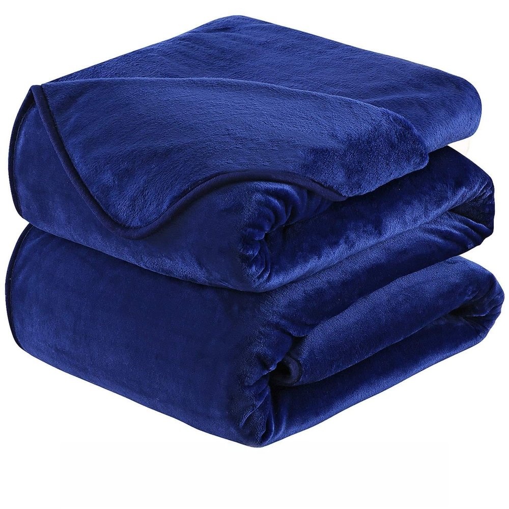 Flannel Colorful Blanket King Size for All Season - Premium Lightweight Anti-Static Super Soft Cozy Plush Throw, Lightweight Microfiber Winter Warm Blanket 90" x 108" King Royal Blue