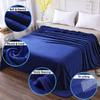 Flannel Colorful Blanket King Size for All Season - Premium Lightweight Anti-Static Super Soft Cozy Plush Throw, Lightweight Microfiber Winter Warm Blanket 90" x 108" King Royal Blue view 2
