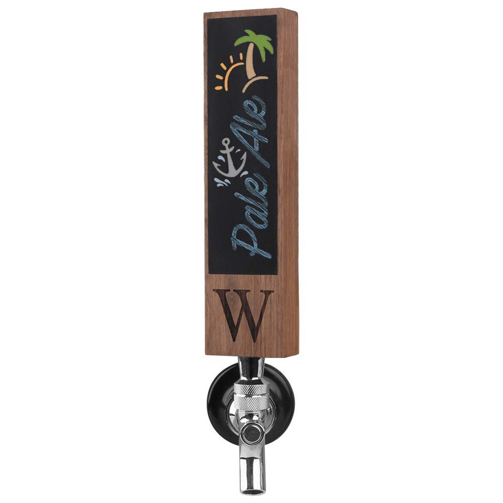 Monogrammed W Beer Tap Handle for Home Bar(from Alphabet 26 A-Z) Perfect For Brewery, Laser Engraved Wood Beer Tap Handles, Beer Brew Gift, 8 Inch Tall Walnut Wood