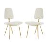 America Luxury - Chairs Industrial Country Farm Dining Kitchen Chair, Set of Two, Velvet Fabric Steel Metal, Ivory White view 1