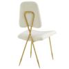 America Luxury - Chairs Industrial Country Farm Dining Kitchen Chair, Set of Two, Velvet Fabric Steel Metal, Ivory White view 2