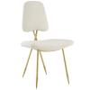 America Luxury - Chairs Industrial Country Farm Dining Kitchen Chair, Set of Two, Velvet Fabric Steel Metal, Ivory White view 3