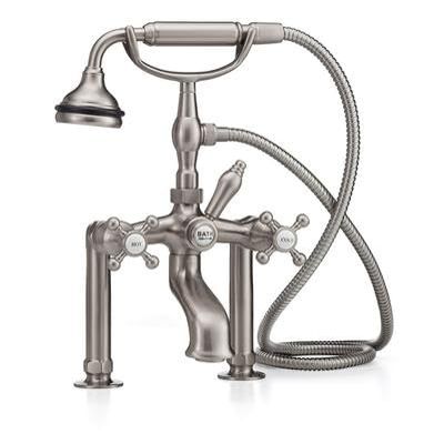 Cheviot 5100 Series Offset Deck-Mount Tub Filler - Lever Handles - Metal Accents | Brass | Chrome | Lever Handle