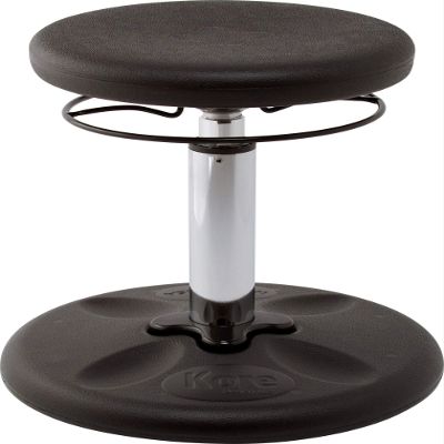 KORE DESIGN Adjustable Wobble Stool Chair, Girls + Boys Kid Desk Stools, Ergonomic Small Office Chairs, Flexible Seating for Active Kids, ADD/ADHD, Classroom, Home, Age 6-11, Standard (14-19in), Black