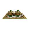 India Meets India Marble Meenakari 2 Supari Daan, Tray and Spoon Set Handicraft by Awarded Indian Artisan view 3