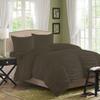 Axia Linen & things 3 PCs Gathered Duvet Cover Set Solid Pattern 100% Egyptian Cotton Quilt Cover Set 800 TC Size King Color Taupe view 1