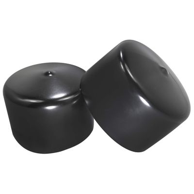 Prescott Plastics 2 1/2" (63.5mm) Outer Diameter Flexible Plastic Hole Caps, Round Black Metal Tubing End Caps, Strong Furniture Leg Inserts, Impact & Weather Resistant, Made in The USA - 20 Pack