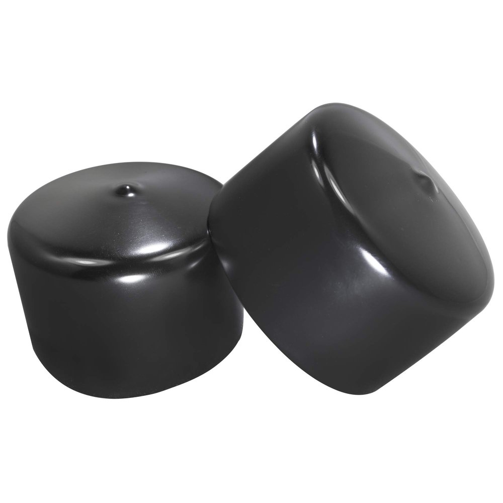 Prescott Plastics 2 1/2" (63.5mm) Outer Diameter Flexible Plastic Hole Caps, Round Black Metal Tubing End Caps, Strong Furniture Leg Inserts, Impact & Weather Resistant, Made in The USA - 20 Pack