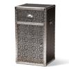 Baxton Studio Cosette Silver Metal Floral Accent Cabinet view 1