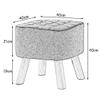 Foot Rest Stool/Seat Large Square Footstool Modern Ottoman Pouffe Chair Solid Wood Foorest Dressing Stool Change Shoe Bench 4 Legs and Linen Cover (Brown) view 2