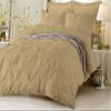 Soft Luxurious 1-Piece Pinch Pleated Pintuck Decorative Quilt Duvet Cover with Corner Ties 100% Cotton 400 Thread Count Comforter Cover (Full/Queen, Taupe) view 1