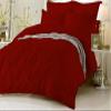 Soft Luxurious 1-Piece Pinch Pleated Pintuck Decorative Quilt Duvet Cover with Corner Ties 100% Cotton 400 Thread Count Comforter Cover (Full/Queen, Burgundy) view 1