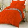 Soft Luxurious 3-Piece Pinch Pleated Pintuck Decorative Quilt Duvet Cover Set with Corner Ties 100% Cotton 400 Thread Count Comforter Cover (Twin/Twin XL, Orange) view 1