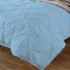 Soft Luxurious 1-Piece Pinch Pleated Pintuck Decorative Quilt Duvet Cover with Corner Ties 100% Cotton 400 Thread Count Comforter Cover (Full/Queen, Light Blue) view 2