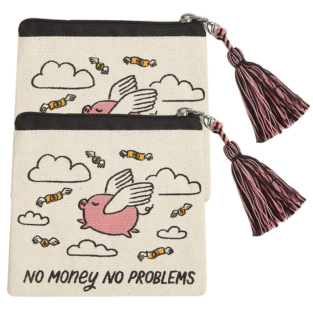 No Money No Problems 2-Pack Coin Pouch, Coin Purse, Money Holder