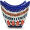 Polmedia Polish Pottery Square Bowl 8-inch - Red Cornflower Pattern Handmade in Boleslawiec Poland by Ceramika Bona + Certificate of Authenticity view 3