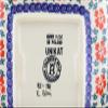 Polmedia Polish Pottery Square Bowl 8-inch - Red Cornflower Pattern Handmade in Boleslawiec Poland by Ceramika Bona + Certificate of Authenticity view 4