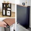 YAMAZAKI Home Slim Rolling Storage Cart  Narrow Bathroom Storage Cabinet with Handle, Slim Bathroom Storage Cart with Wheels, Easy Assembly, Steel + Wood, Black, 27" - Steel - view 4