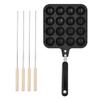 16 Holes Takoyaki Grill Pan Cooking Plate Baking Tool Non-Stick for Octopus Ball 4 Baking Needles for view 2