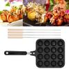 16 Holes Takoyaki Grill Pan Cooking Plate Baking Tool Non-Stick for Octopus Ball 4 Baking Needles for view 4