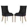America Luxury - Chairs Modern Contemporary Urban Dining Kitchen Room Side Chair, Set of Two, Velvet Fabric Wood, Black view 1