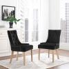 America Luxury - Chairs Modern Contemporary Urban Dining Kitchen Room Side Chair, Set of Two, Velvet Fabric Wood, Black view 2