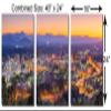 48 x 24 TOTAL - Asheville, North Carolina Skyline Metal Print wall art. 3 Panel split, Triptych. HD aluminum panels view 3