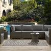Modern Contemporary Living Lounge Room, Indoor and Outdoor Area Rug Floor Carpet, Fabric, Grey Gray view 2