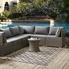 Modern Contemporary Living Lounge Room, Indoor and Outdoor Area Rug Floor Carpet, Fabric, Grey Gray view 4