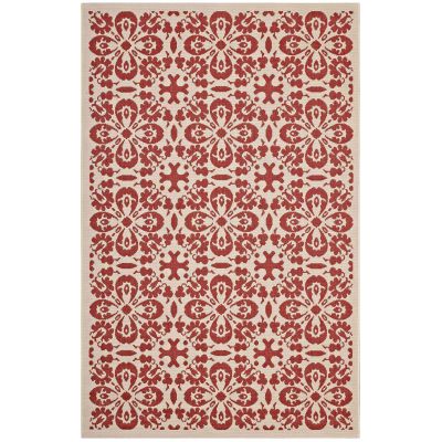 Modern Contemporary Living, Indoor and Outdoor Area Rug Floor, Vintage Style, Fabric, Multi Red