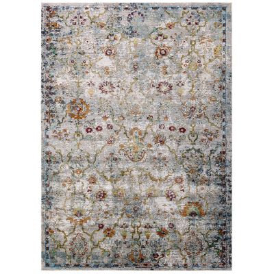 Modern Contemporary Living Lounge Area Rug Floor, Distressed Vintage Style, Fabric, Multi Colorful